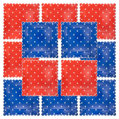 Red and Blue Star Paper Plate Set