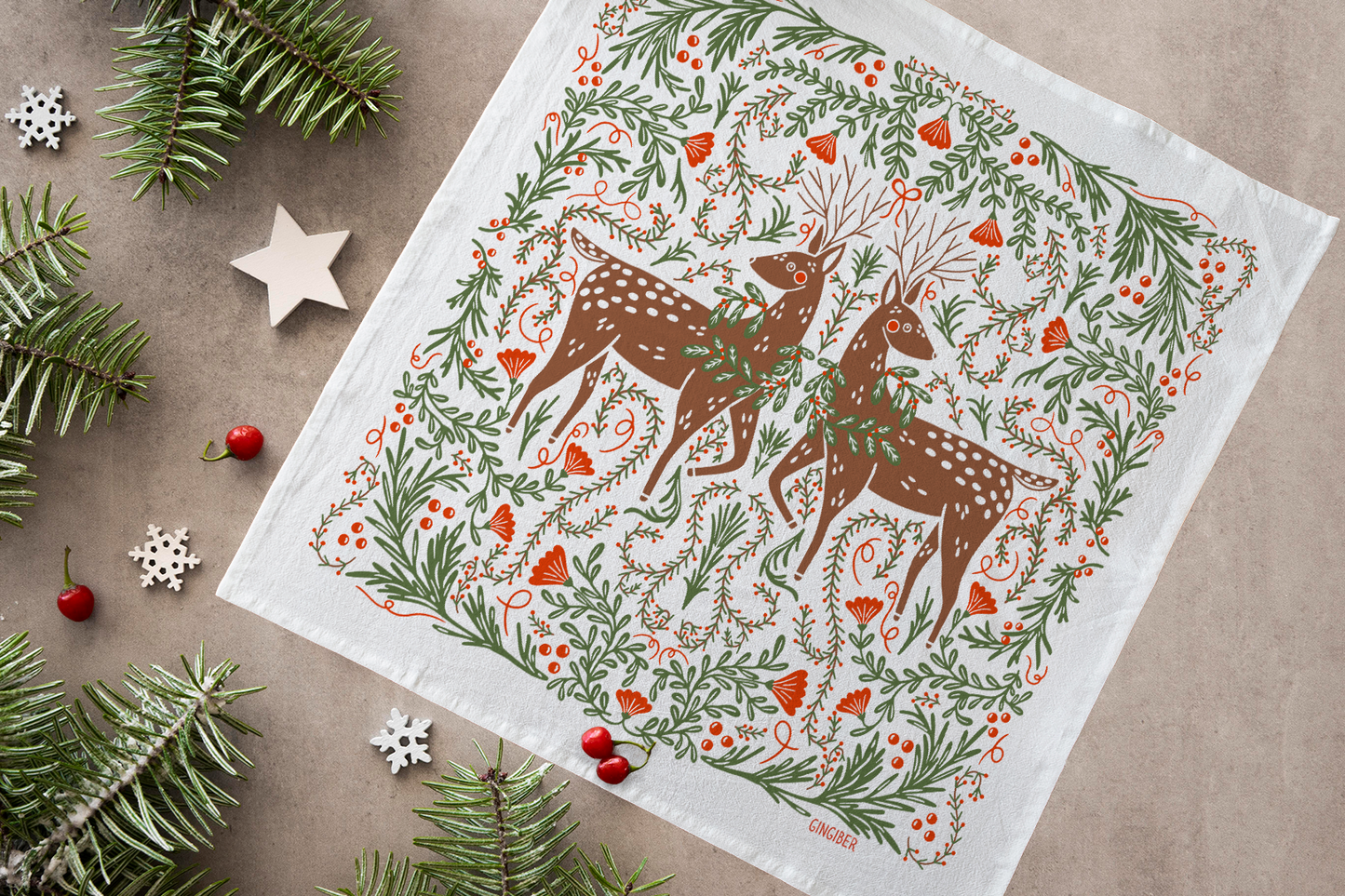 Deer Tea Towel