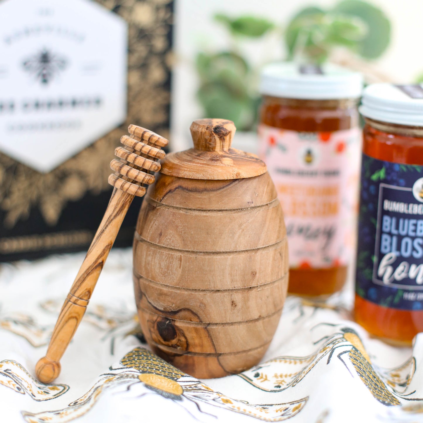 Olive Wood Honey Jar