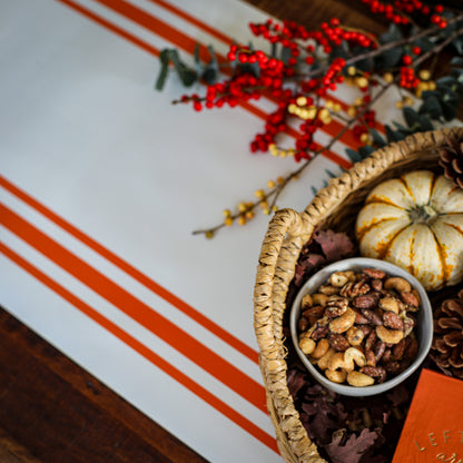 Harvest Rust Striped Paper Table Runner