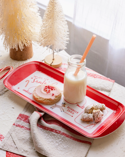 Santa's Cookie + Milk Mini Melamine Tray