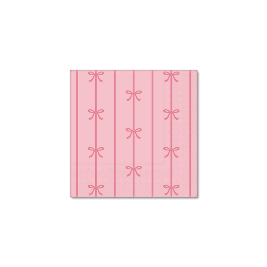 Petal Pink Signature Bow Cocktail Napkins