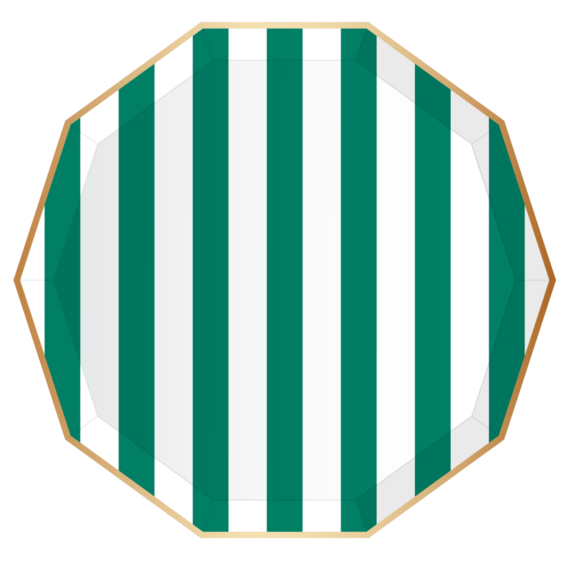 Emerald Green Signature Cabana Stripe Paper Plates - Henry + Olives