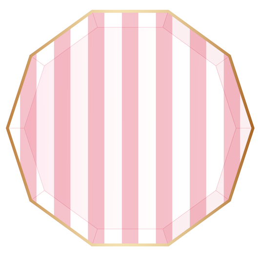 Petal Pink Signature Cabana Stripe Paper Plates