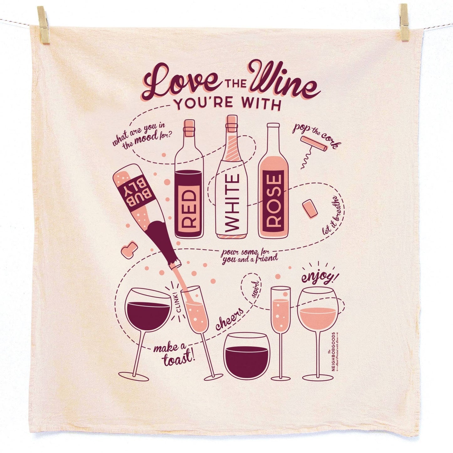 Perfect Pairing - Tea Towel Set of 2 (Wine, Cheese) - Henry + Olives