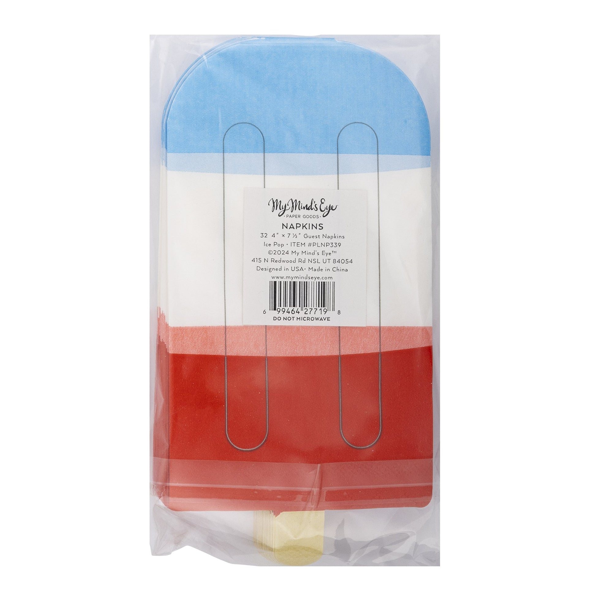 Red White + Blue Ice Pop Shaped Paper Napkins - Henry + Olives