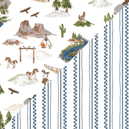 Bebe au Lait Wyoming + Western Stripe Classic Muslin Swaddle Blanket Set - Henry + Olives