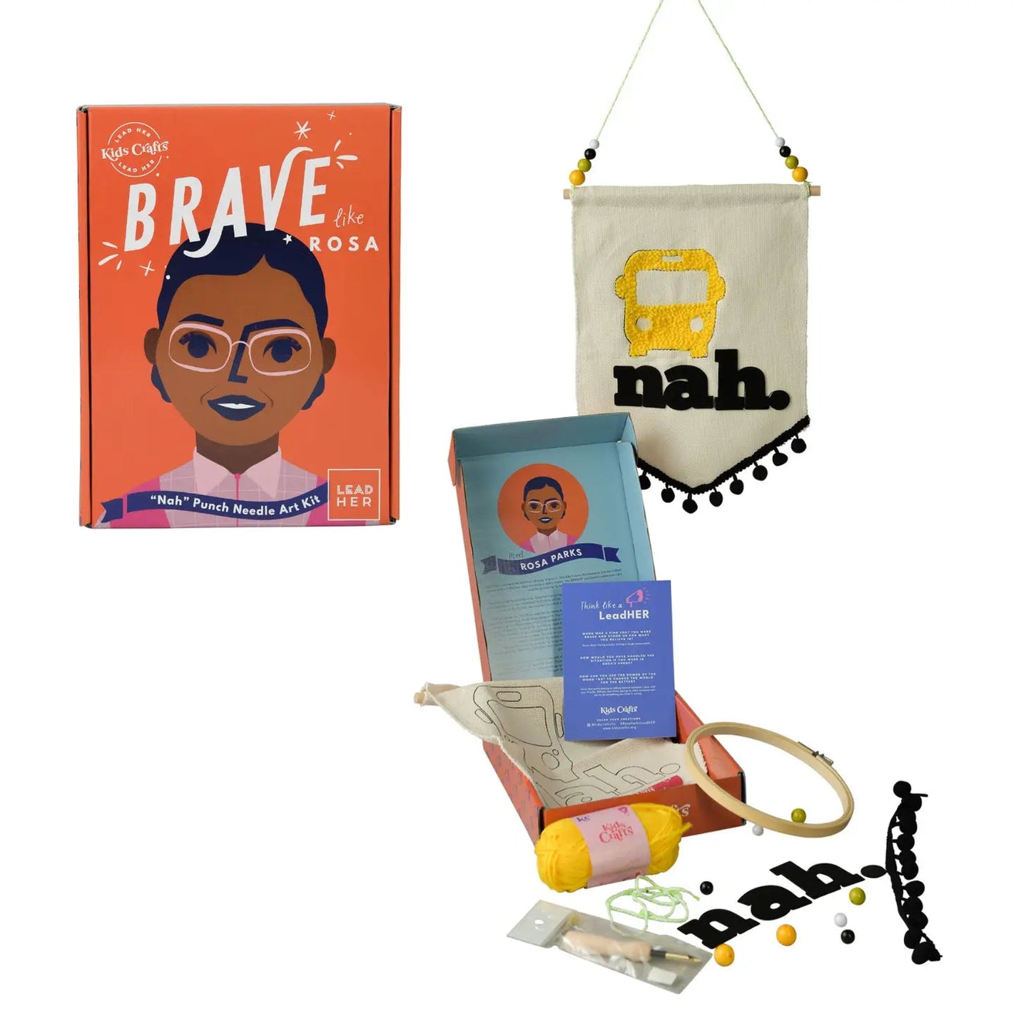 BRAVE like Rosa: "Nah" Punch Needle Craft Kit - Henry + Olives