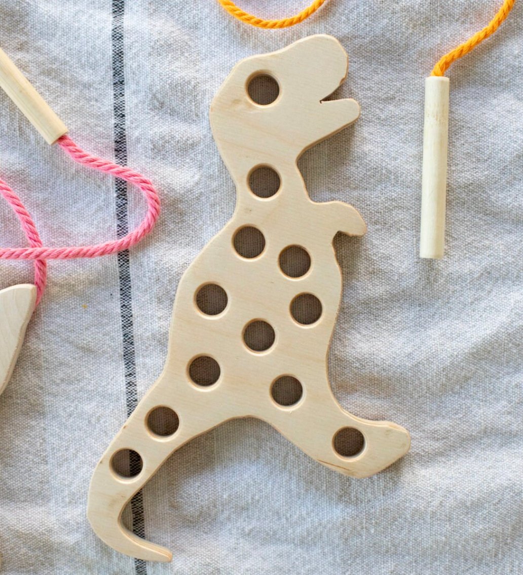 Dinosaur Wooden Lacing Toy - Henry + Olives