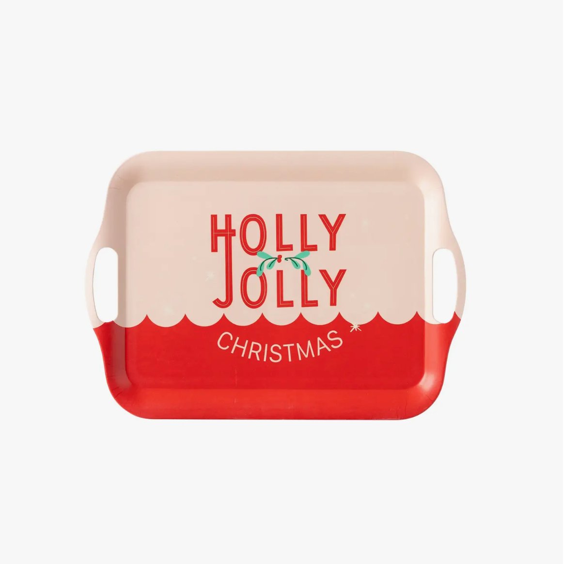 Holly Jolly Reusable Bamboo Christmas Tray - Henry + Olives